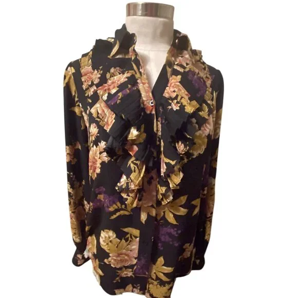 Ralph Lauren Floral Print Ruffle Blouse - Picture 5 of 7